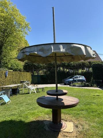 tuin- of terras tafel, Tuin en Terras, Ophalen, Gebruikt, Rond, Hout
