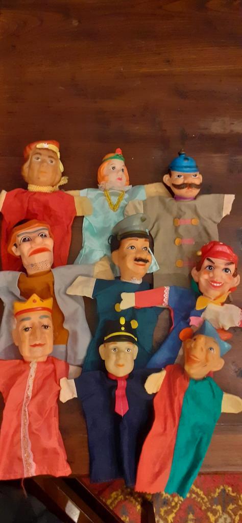 Retro handpoppen poppenkastpoppen ( H ), Hobby en Vrije tijd, Feestartikelen | Verhuur, Ophalen of Verzenden