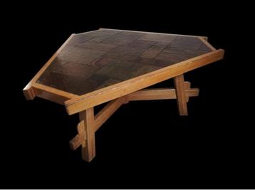 Unica zeer bijzondere kingma chapo design brutalist eettafel, Enlèvement, Utilisé