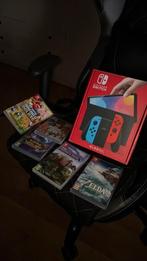 nintendo switch oled met spelletjes, Games en Spelcomputers, Met games, Zo goed als nieuw, Met 1 controller, Switch OLED