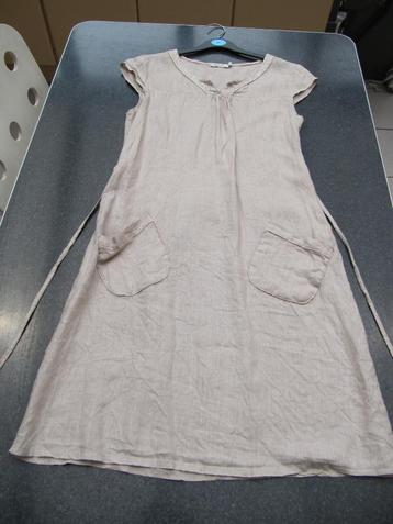 lichte jurk linnen zandkleur large (ook medium)