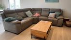 Comfortabele lederen hoekzetel, Huis en Inrichting, Ophalen, Gebruikt, Leer