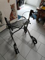 Tribune déambulateur pliable aluminium 4roues,freins+panier, Ophalen, Opvouwbaar