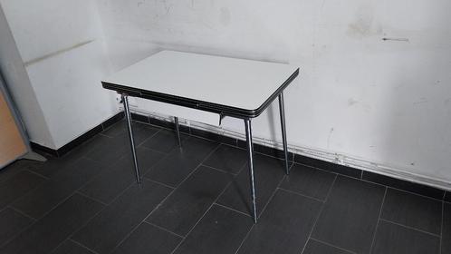 oude tafel in formica kleur blauw jaar 60 met lades, Antiek en Kunst, Antiek | Meubels | Tafels, Ophalen of Verzenden
