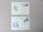 2 Geïllustreerde briefkaarten strips met dagstempel, Postzegels en Munten, Postzegels | Europa | België, Ophalen of Verzenden