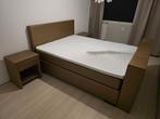 Haco boxspring met tv lift+matrassen topper en nachtkastjes, Huis en Inrichting, Ophalen, Gebruikt, Bruin, Tweepersoons