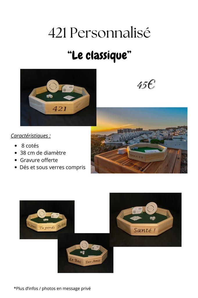 Plateau de 421 artisanal (personnalisable), Hobby & Loisirs créatifs, Jeux de société | Jeux de plateau, Neuf, Trois ou quatre joueurs