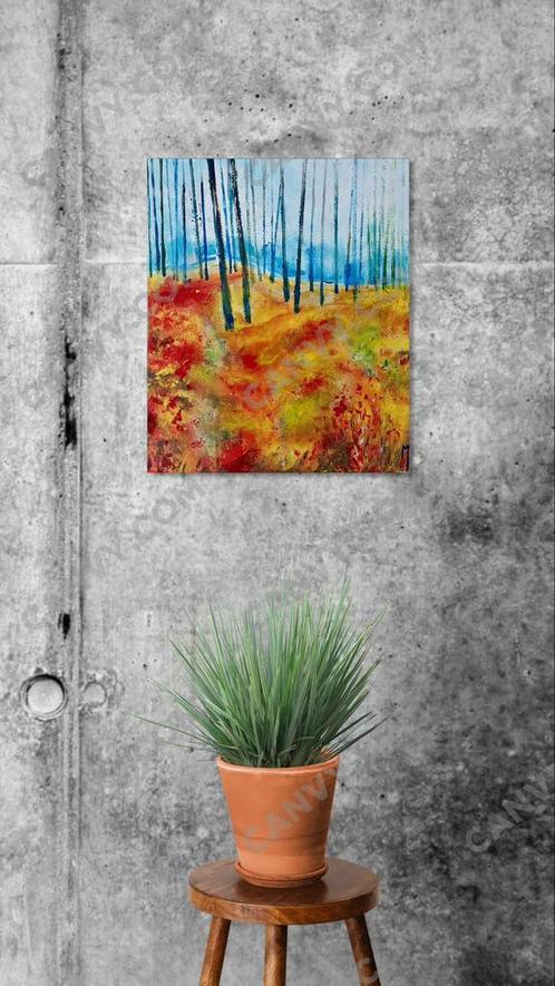 Kleurrijk abstract schilderij Mk Art, Antiek en Kunst, Kunst | Schilderijen | Abstract, Ophalen of Verzenden
