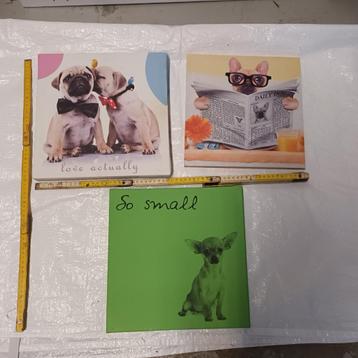 3 tableaux représentant des chiens beschikbaar voor biedingen