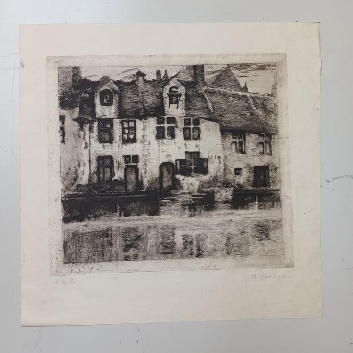 Albert Baertsoen (1866-1922) - Ets, Antiek en Kunst, Kunst | Etsen en Gravures, Ophalen of Verzenden