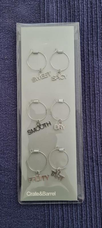 Crate and Barrel - Crate&Barrel - Wine Charms, marque-verre, Enlèvement ou Envoi, Neuf