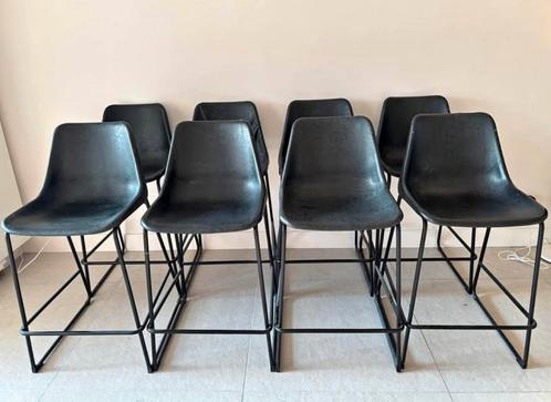 Set van 8 barkrukken, Huis en Inrichting, Barkrukken, Gebruikt, 60 tot 90 cm, Kunststof, Metaal, 5 krukken of meer, Met voetsteun