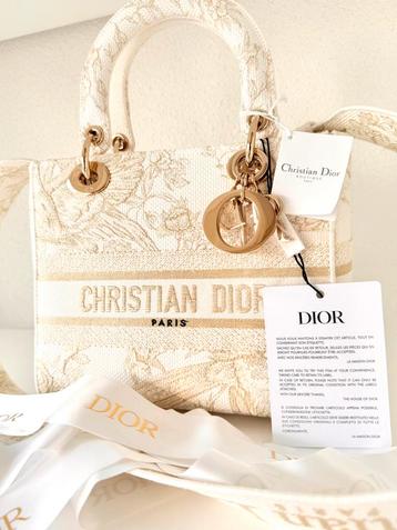DIOR LADY D-LITE JARDIN TAS, WIT/GOUD ORIGINEEL‼️💛💛💛 beschikbaar voor biedingen