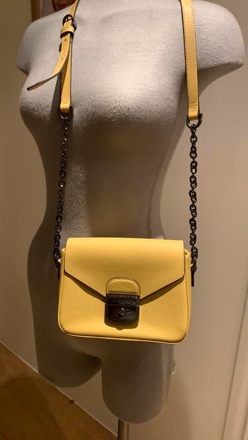Prachtig lederen handtas Longchamp kleur geel beschikbaar voor biedingen