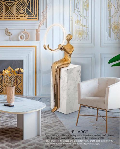 EXCLUSIEF XL DESIGN VLOERLAMP ELARO BEELD MET LED LAMP, Antiek en Kunst, Kunst | Designobjecten, Ophalen