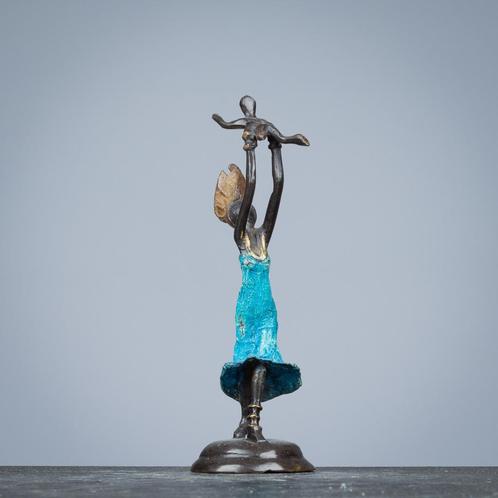 Beeld; Moeder en kind beeld van brons, Antiek en Kunst, Curiosa en Brocante, Ophalen of Verzenden