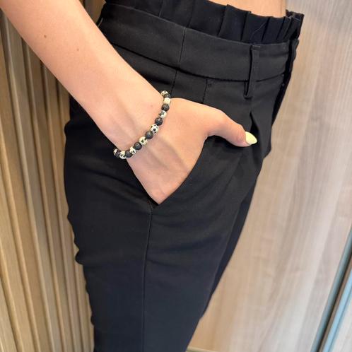 Armband van natuurlijke lava en Dalmatische steen, Handtassen en Accessoires, Armbanden, Nieuw, Overige materialen, Overige kleuren