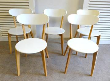 Mooi set van 5 witte ronde stoelen beschikbaar voor biedingen