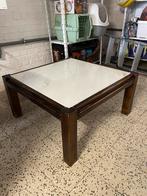 Salontafel, vintage, vierkant, marmeren blad, Huis en Inrichting, Tafels | Salontafels, Ophalen, Gebruikt, 50 tot 100 cm, 50 tot 100 cm