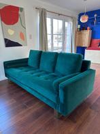 Canapé 3 places NV Gallery velours vert, 200 à 250 cm, Banc droit, Enlèvement, Utilisé