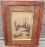 Gravure rivière signe Hector Louis goffint, Ophalen of Verzenden