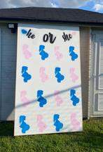 Gender reveal bord voor ballonnen, Kinderen en Baby's, Ophalen of Verzenden, Zo goed als nieuw