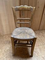 2 oude houten boerenstoelen, stro zitting, snorstoel, Ophalen of Verzenden