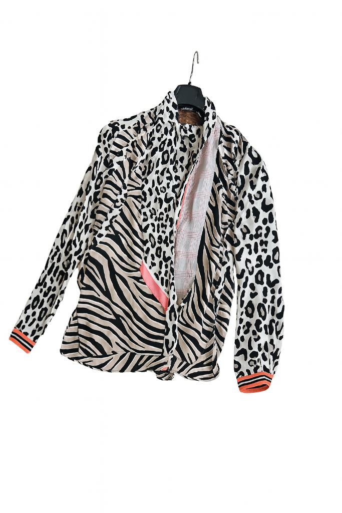 Marc Cain blouse met dierenprint maat 36/38, Kleding | Dames, Blouses en Tunieken, Zo goed als nieuw, Maat 36 (S), Overige kleuren