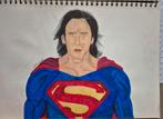 Portret Nicolas Cage als Superman a3, Antiek en Kunst, Ophalen of Verzenden