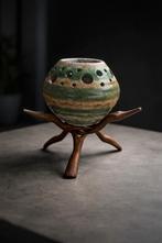 Photophore artisanal céramique  ajourée.  Vintage., Antiquités & Art, Enlèvement