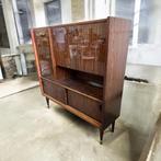 Vintage houten kast / retro barkast / vitrine, Ophalen of Verzenden