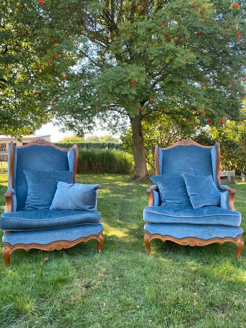 Ensemble de deux fauteuils de style Louis XV, Huis en Inrichting, Fauteuils, Zo goed als nieuw, Stof, Ophalen