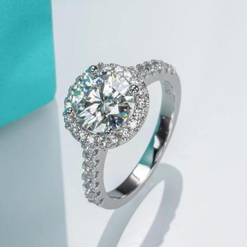 Luxe moissanite dames ring 2.0 ct - 925 zilver beschikbaar voor biedingen