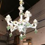 Hoge antieke Italiaanse porseleinen luster H 105cm diamet 50, Antiek en Kunst, Ophalen