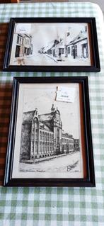 set  van 2 kaders met afbeelding, Antiek en Kunst, Curiosa en Brocante, Ophalen