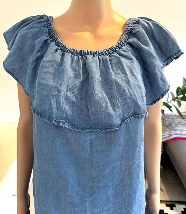 Light summer dress with beautiful neckline (size S/M) NEW, Kleding | Dames, Jurken, Nieuw, Maat 38/40 (M), Blauw, Boven de knie