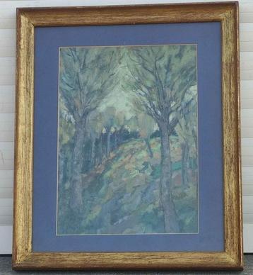 Huile sur panneau sous bois signe jules postel beschikbaar voor biedingen