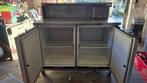 Bar in inox met 2 ingebouwde frigo´s opwielen, Ophalen of Verzenden, Gebruikt