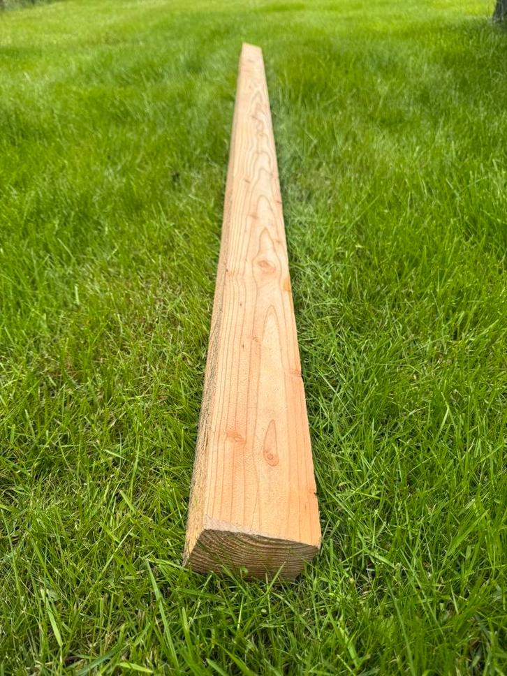 Stevige houten balken 220 cm lang 9,5cm x 7,5 cm, Tuin en Terras, Palen, Balken en Planken, Zo goed als nieuw, Balken, 180 tot 250 cm