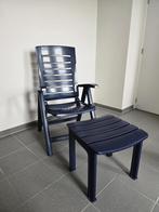Terras/Tuinstoel Aquarius met Tafeltje en Kussen, Ophalen, Gebruikt, Kunststof, Verstelbaar