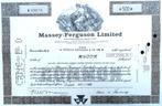 MASSEY FERGUSON 1976, Postzegels en Munten, Aandelen en Waardepapieren, Ophalen of Verzenden, 1970 tot heden, Certificaat van aandeel
