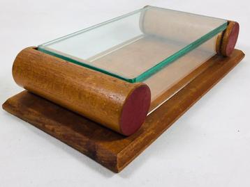 Modernist Design Art Deco kistje doosje juwelen hout + glas beschikbaar voor biedingen