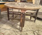 Vintage / antiek ronde tafel  (hoog of laag), Huis en Inrichting, Ophalen, In hoogte verstelbaar, Gebruikt