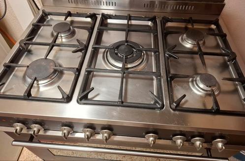 Gasfornuis, 5-pits, Delonghi, Elektronische apparatuur, Fornuizen, Gebruikt, Vrijstaand, Gas, 5 kookzones of meer, 85 tot 90 cm