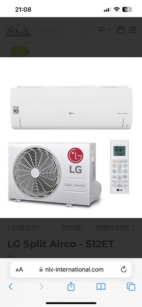 LG AIRCO 3,5KW 12000BTU WIFI INCL MONTAGE 999€ WARMTEPOMP, Elektronische apparatuur, Airco's, Nieuw, Wandairco, 100 m³ of groter