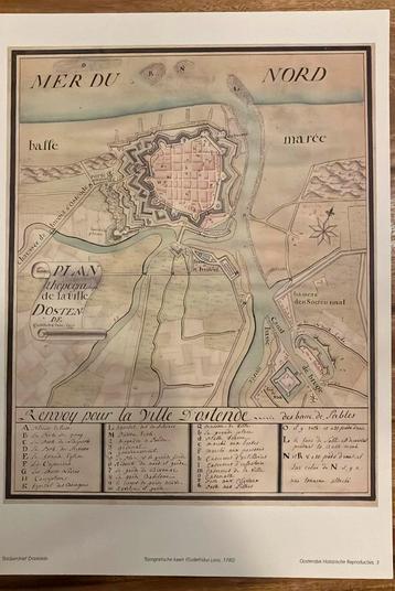 Topografische kaart Oostende (ca. 1780) beschikbaar voor biedingen