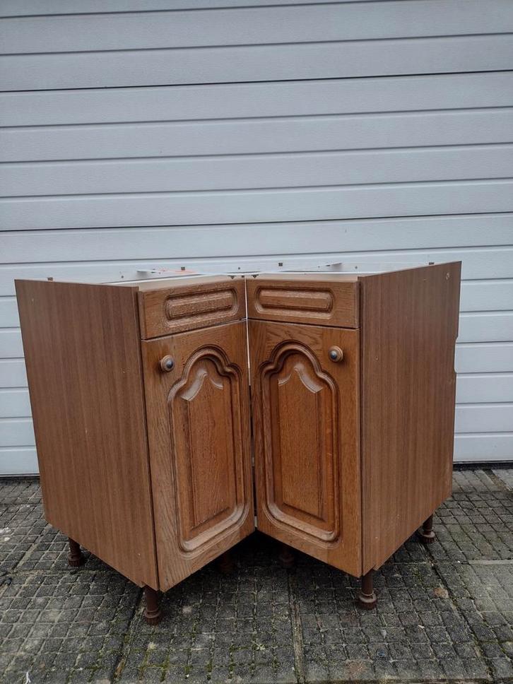 Armoire de cuisine/meuble d'angle/meuble carrousel - en chên, Maison & Meubles, Cuisine | Éléments de cuisine, Utilisé, Moins de 100 cm