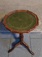 kleine vintage tafel met leren blad, Antiek en Kunst, Ophalen of Verzenden