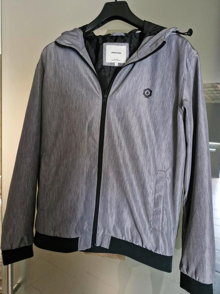 regenjas heren, Kleding | Heren, Jassen | Winter, Zo goed als nieuw, Maat 52/54 (L), Grijs, Ophalen of Verzenden