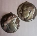 Bronzen plaquette Koningin Elisabeth en Koning Albert I, Verzamelen, Ophalen of Verzenden